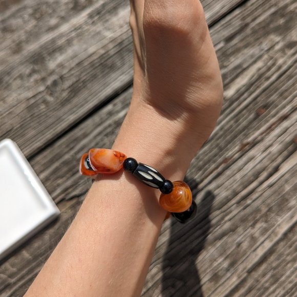 Tiger Eye Stone Glass Bead Stretch Bracelet Bundle - Picture 7 of 11